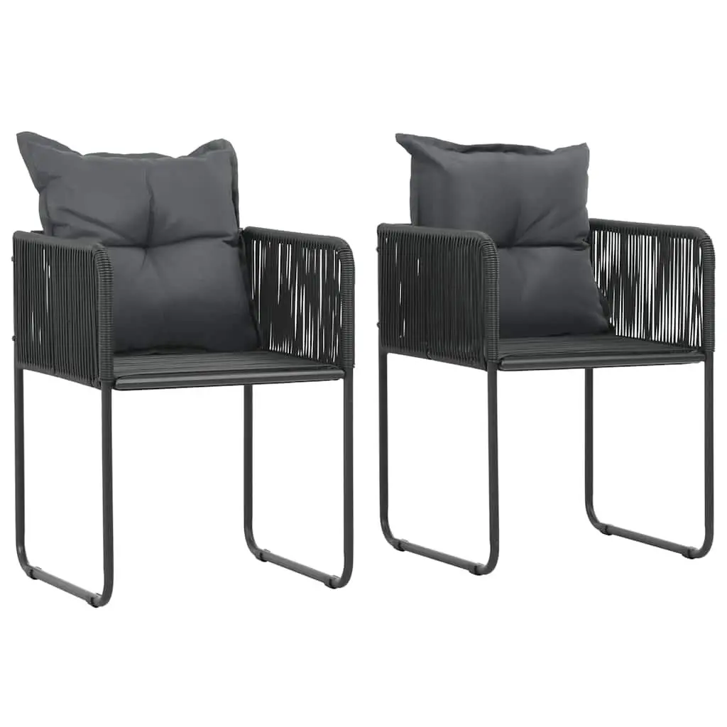 Garden Dining Set Outdoor Furniture 3 Piece Patio Table Chair Black