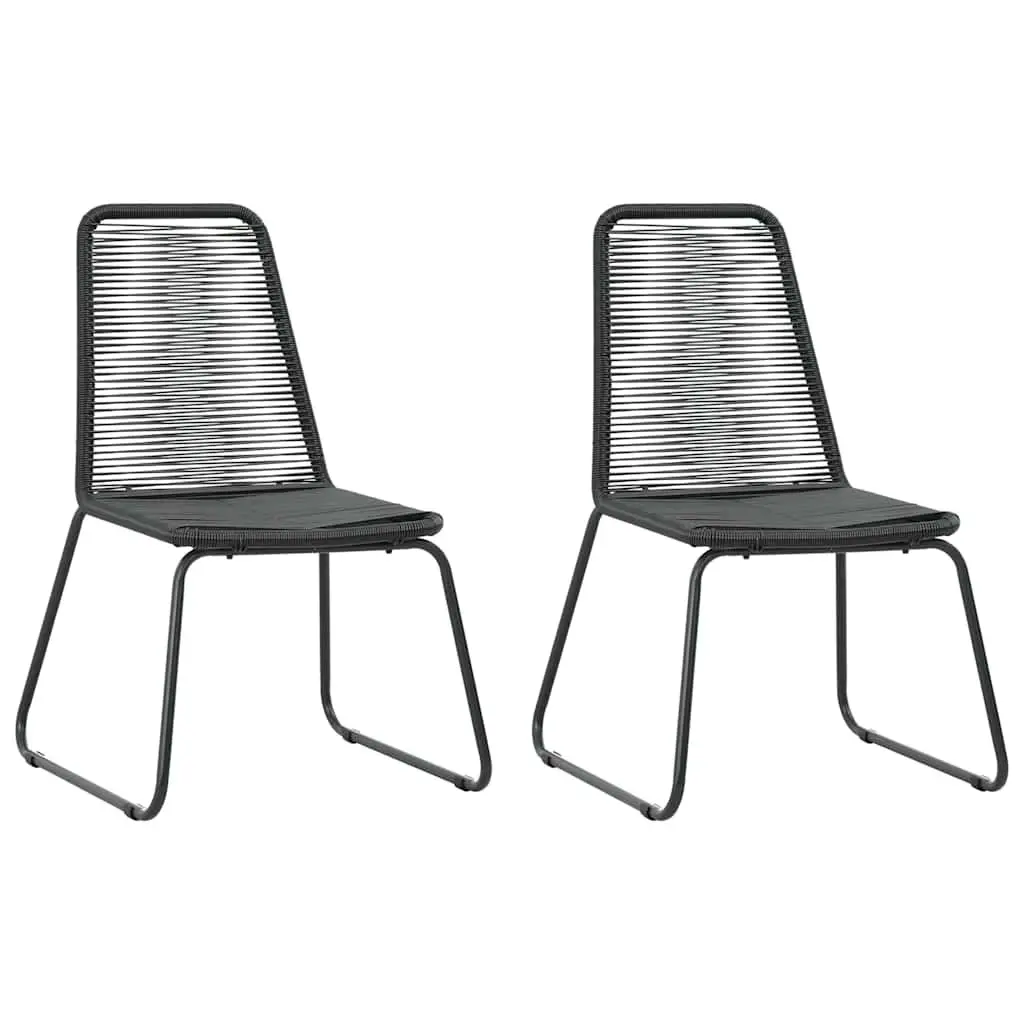 Outdoor Garden Dining Set 3 Piece Black Patio Furniture Table Chairs
