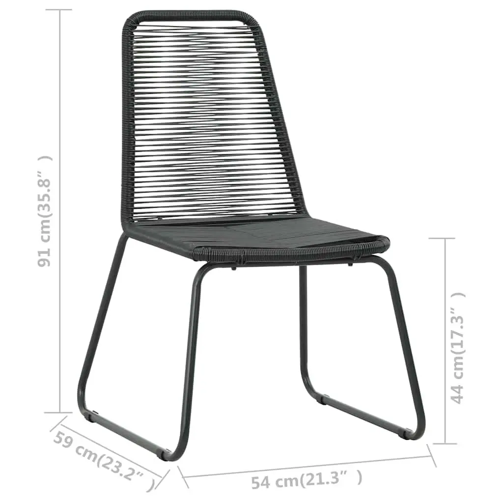 5 Piece Rattan Garden Dining Set Lightweight Aluminium Table Black WPC Top Chairs