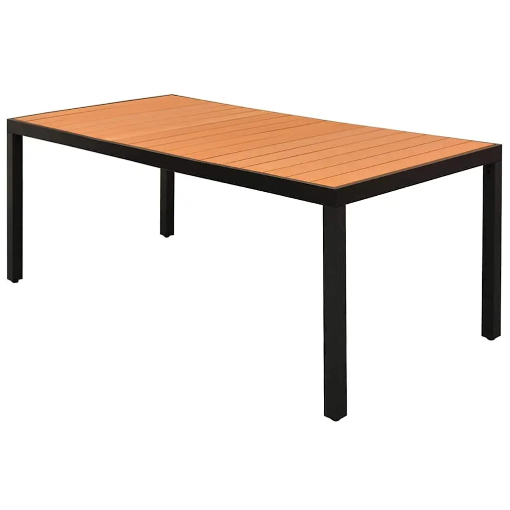 9PieceOutdoorDiningSetBlackLightweightDurableFurnitureTableChairsPowderCoatedSteelPVCRattanAluminiumWPC
