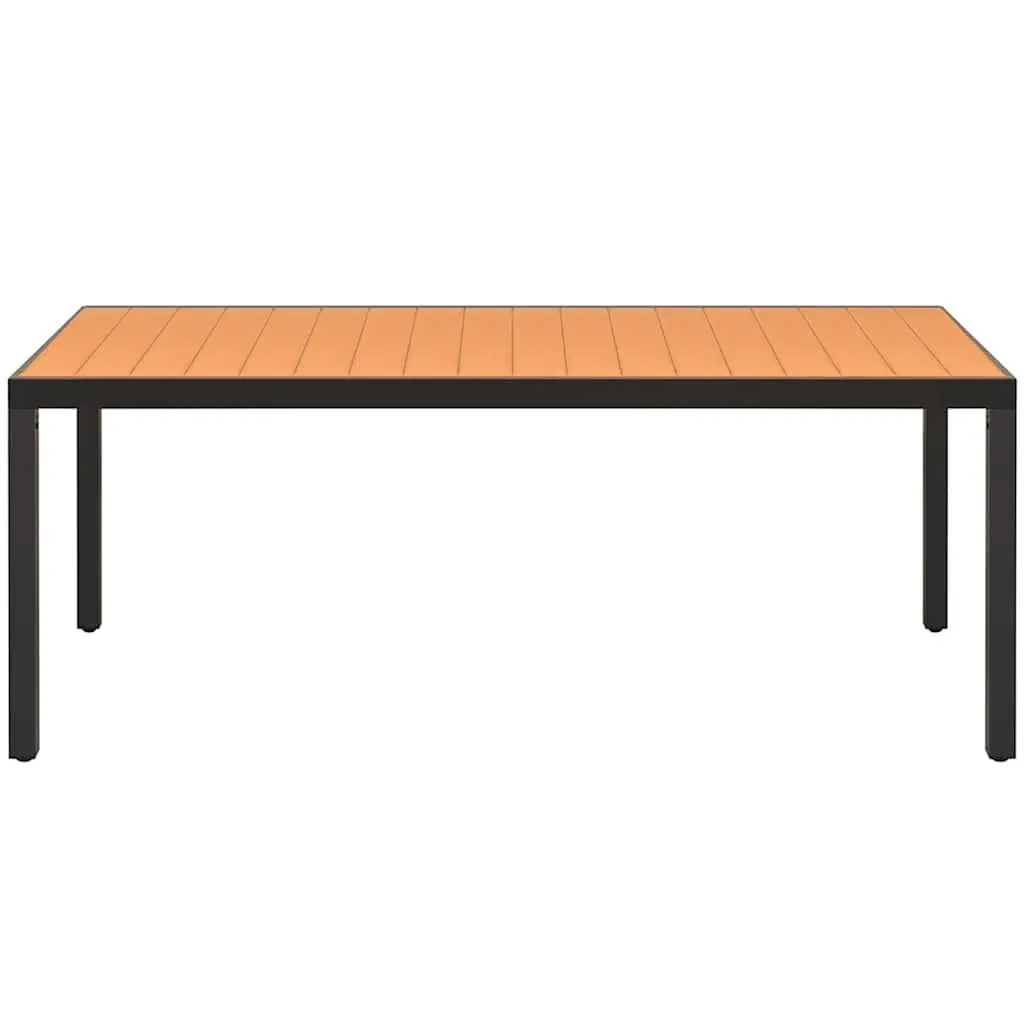 9PieceOutdoorDiningSetBlackLightweightDurableFurnitureTableChairsPowderCoatedSteelPVCRattanAluminiumWPC