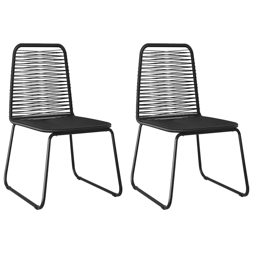3 Piece Garden Dining Set Outdoor Patio Furniture Black Rattan Steel Frame