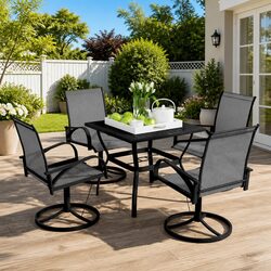 Practical 5 Piece Dining Set for Outdoor Use