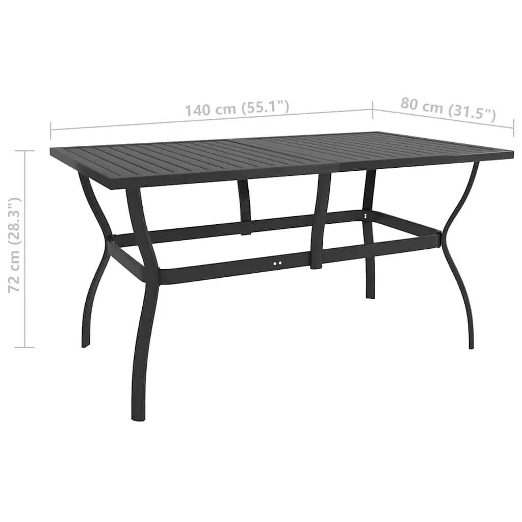 7 Piece Outdoor Garden Dining Set Steel Textilene Chairs Table Patio Furniture