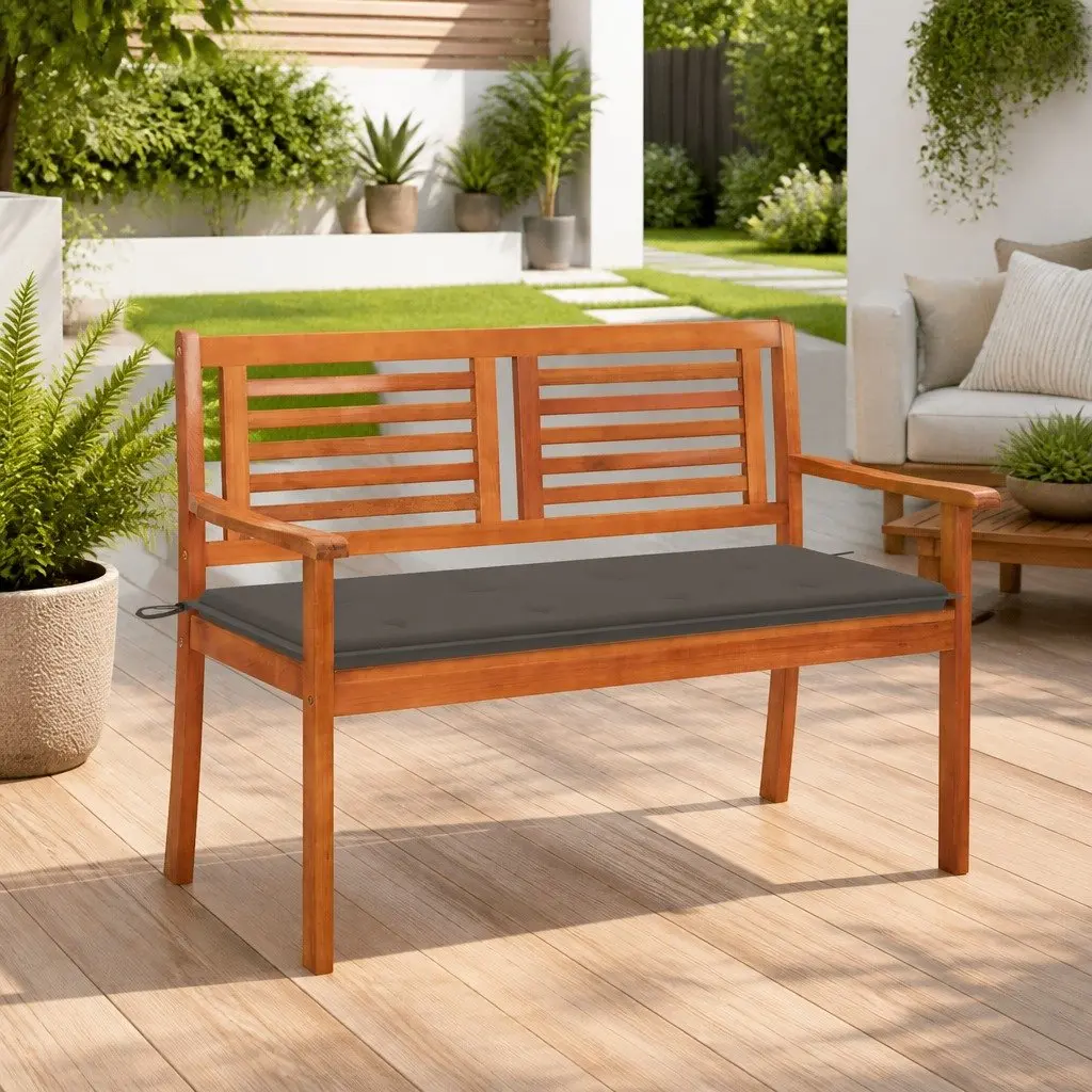 2-Seater Garden Bench, 120cm, Solid Wood