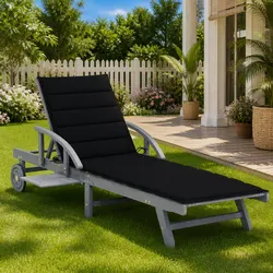 Practical Wooden Sun Lounger for Gardens and Patios