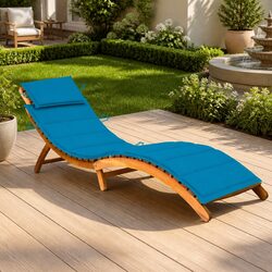 Sun Lounger Garden Outdoor Furniture Solid Wood Folding Lounge Chair with