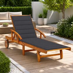 Practical Sun Lounger with Wheels and Pull-out Table