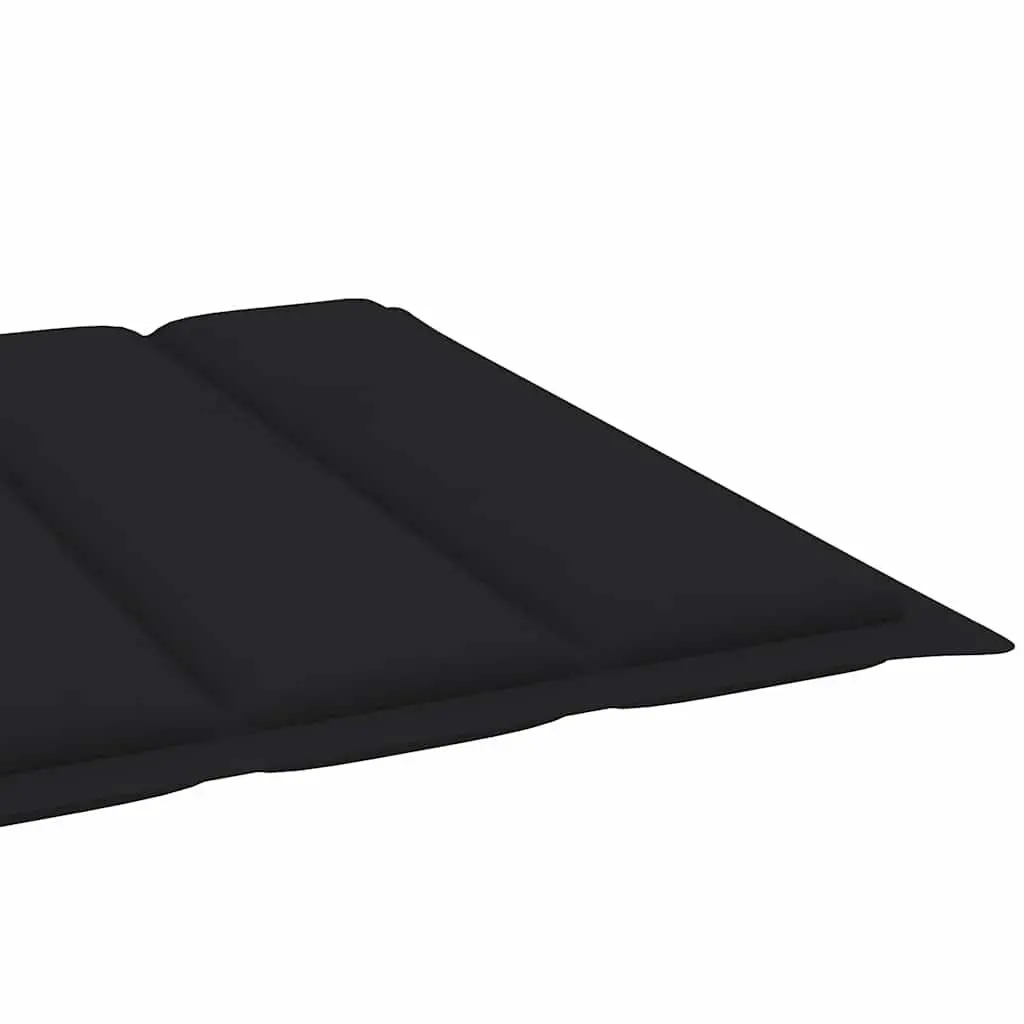 Sun Lounger Solid Acacia Wood Adjustable Backrest Black
