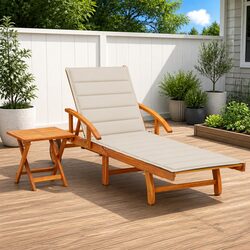 Comfortable Sun Lounger with Table for Outdoor Relaxation