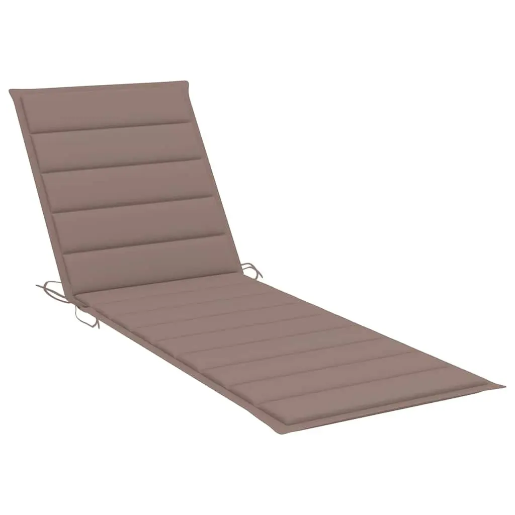 Outdoor Seating Bamboo Frame Adjustable Backrest Garden Sun Lounger with Cushion Taupe