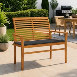 Durable Outdoor Garden Bench with Anthracite Cushion