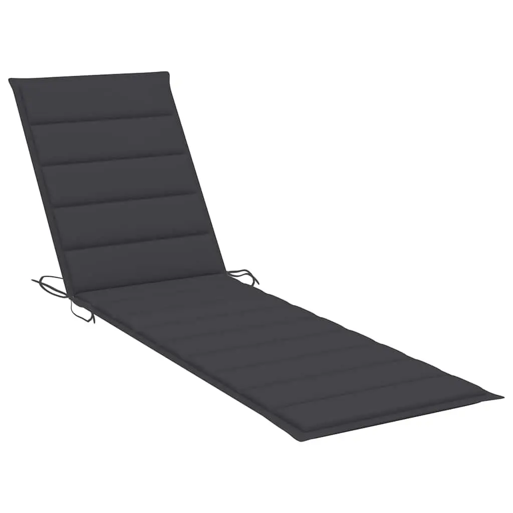 Sun Lounger Outdoor Daybed Teak Wood Slatted Design Adjustable Backrest Wheels