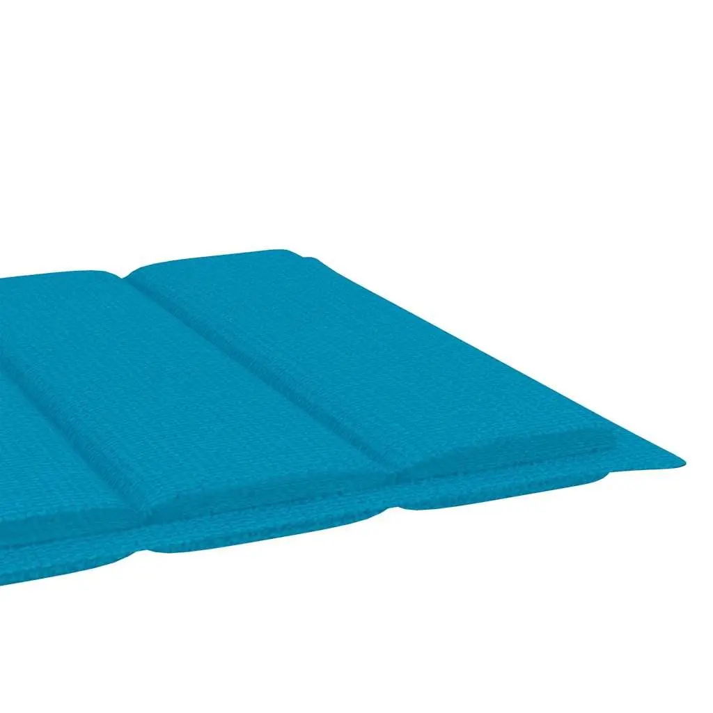Sun Lounger Solid Teak Wood Adjustable Reclining Blue with Side Table and Cushion