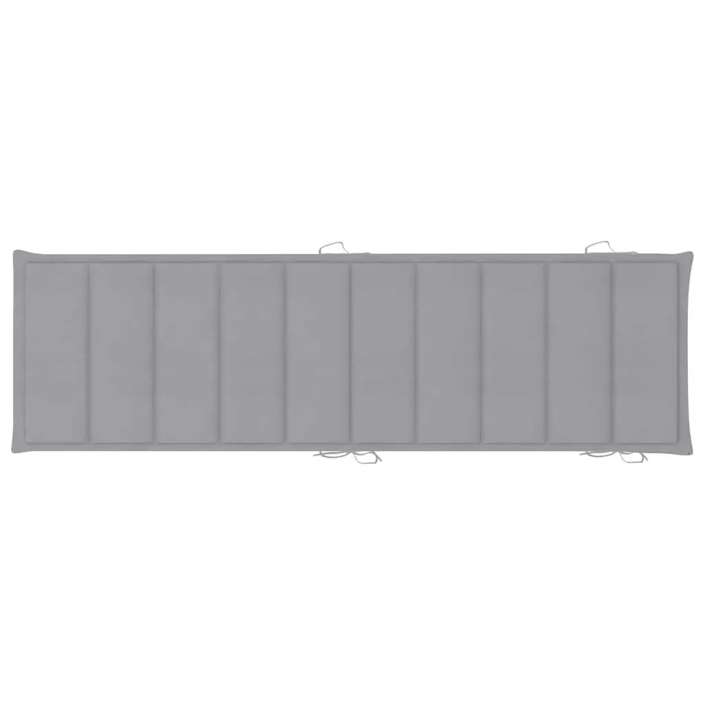 Wooden Rocking Sun Lounger Teak Hardwood Grey with Cushion