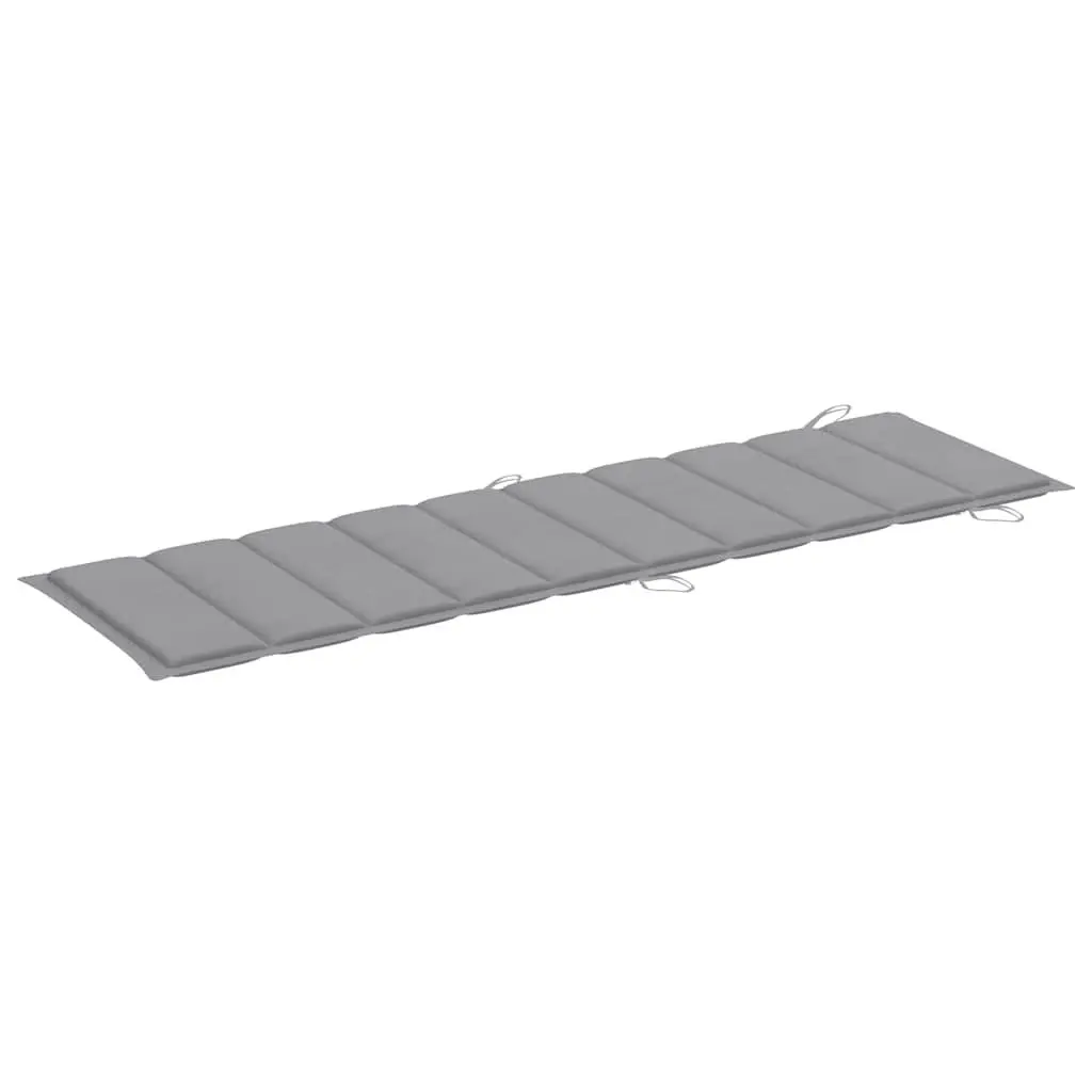 Wooden Rocking Sun Lounger Teak Hardwood Grey with Cushion