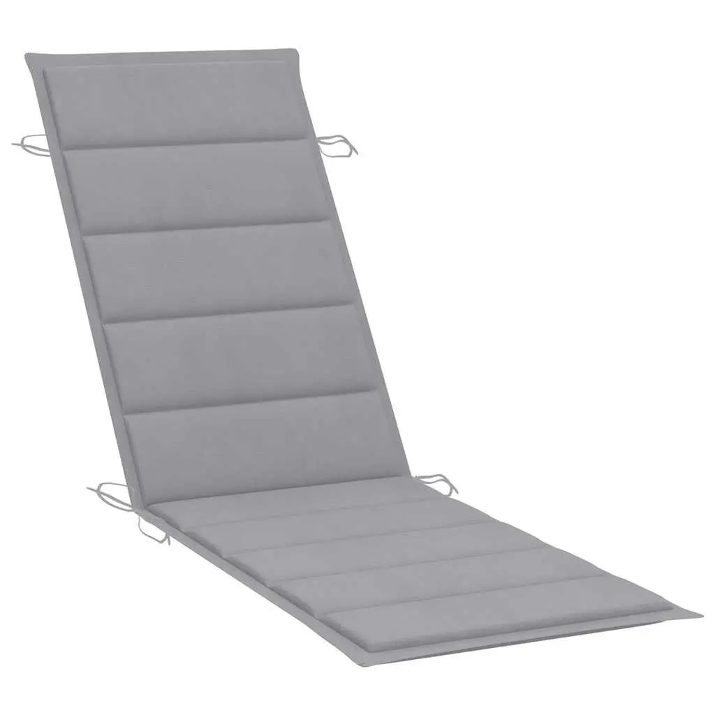 Wooden Rocking Sun Lounger Teak Hardwood Grey with Cushion