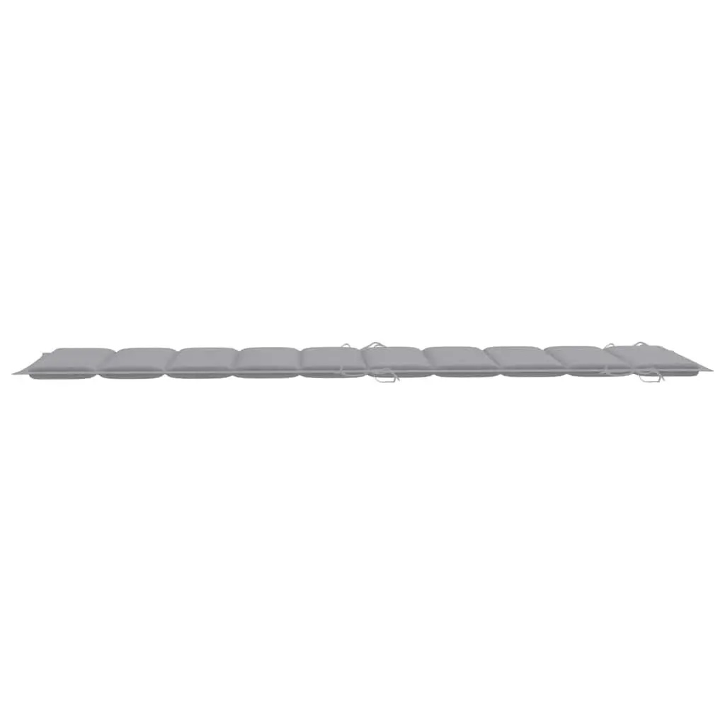 Wooden Rocking Sun Lounger Teak Hardwood Grey with Cushion