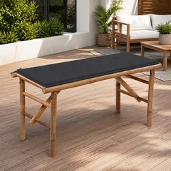 Practical 118cm Folding Garden Bench with Cushion for Any Setting