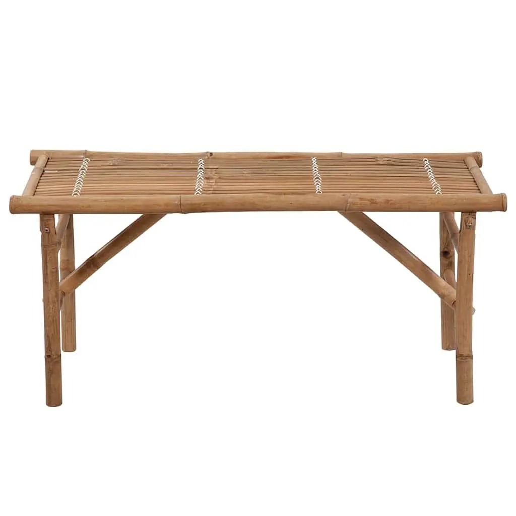 Folding Garden Bench Bamboo 118cm Anthracite Outdoor Seating with Cushion