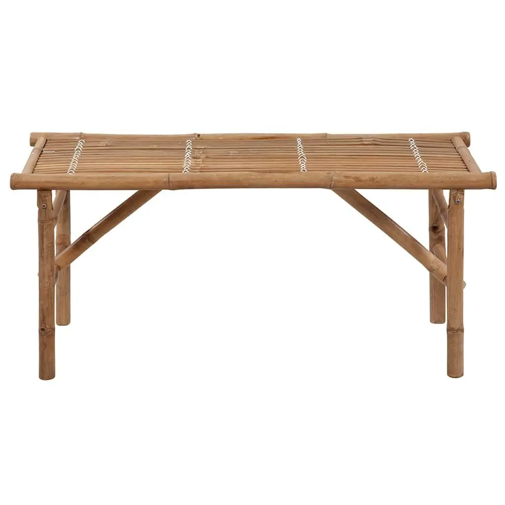Folding Garden Bench Bamboo 118cm Cream Outdoor Seating with Cushion