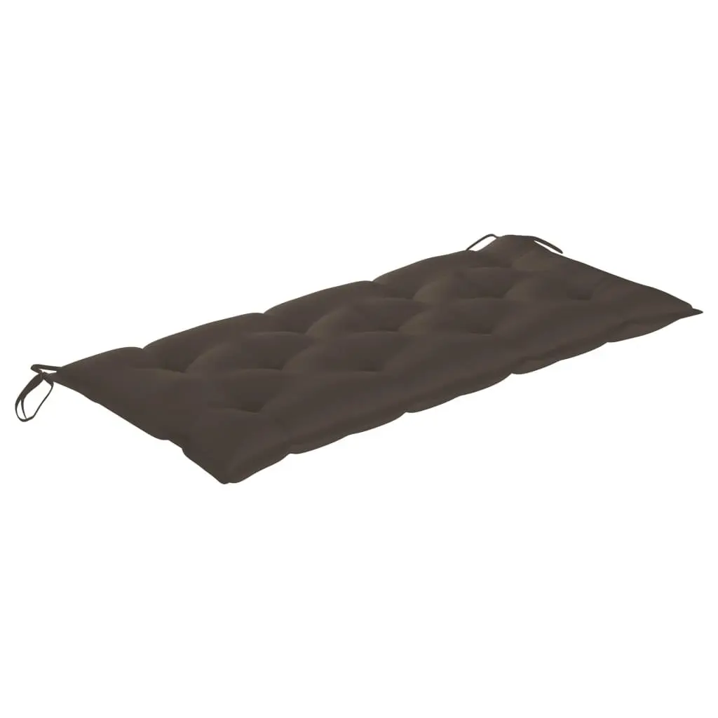 Garden Bench Bamboo 120cm with Backrest and Cushion Taupe