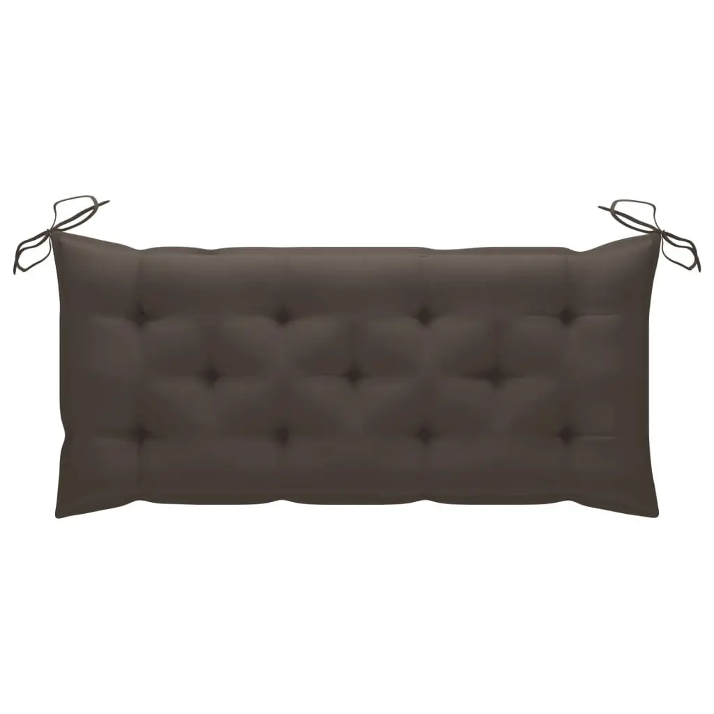 Garden Bench Bamboo 120cm with Backrest and Cushion Taupe