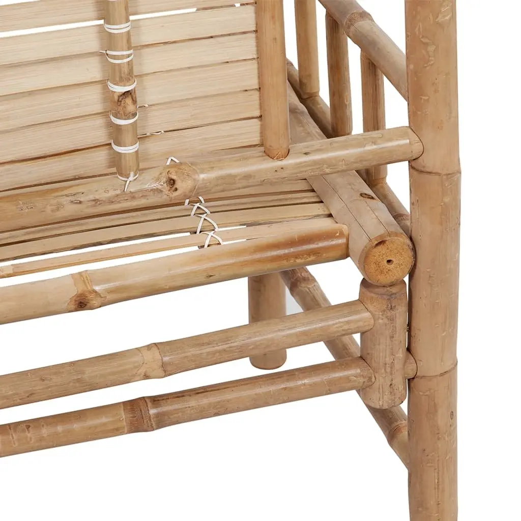 Garden Bench Bamboo 120cm with Backrest and Cushion Taupe