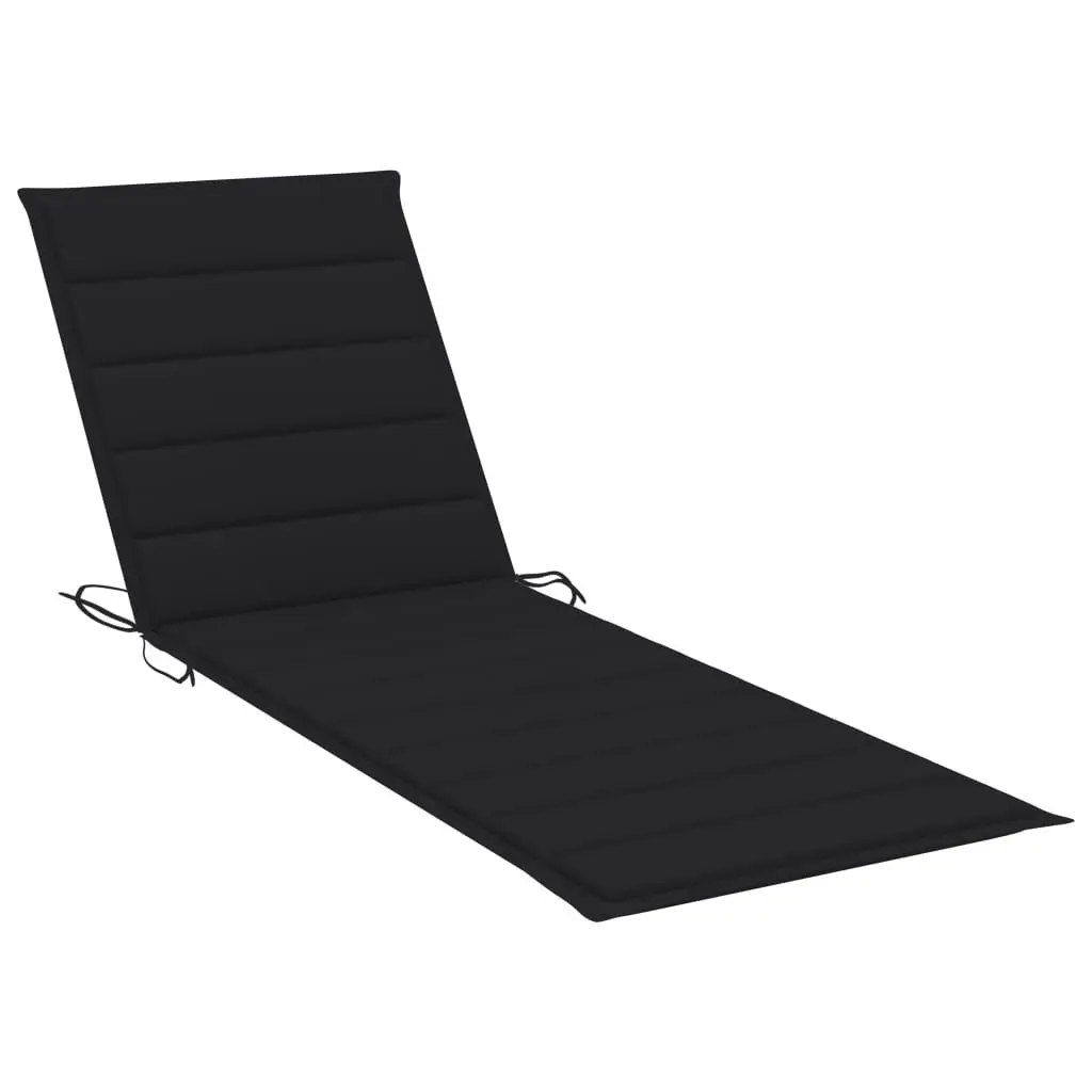 2-Person Sun Lounger Bamboo Outdoor Seating Adjustable Reclining Black