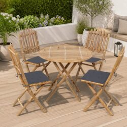 Ideal 5-Piece Bamboo Dining Set for Outdoor Entertaining