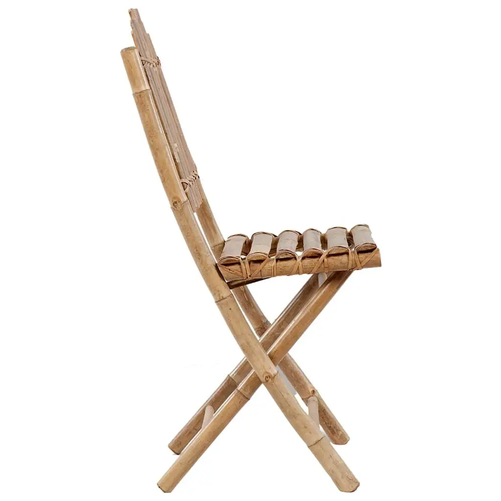 Outdoor Dining Set 5 Piece Folding Garden Furniture with Cushions Bamboo