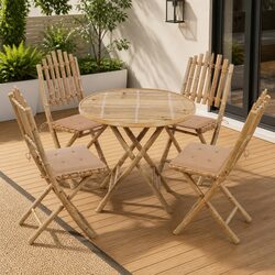 Versatile Bamboo Folding Dining Set for Outdoor Use