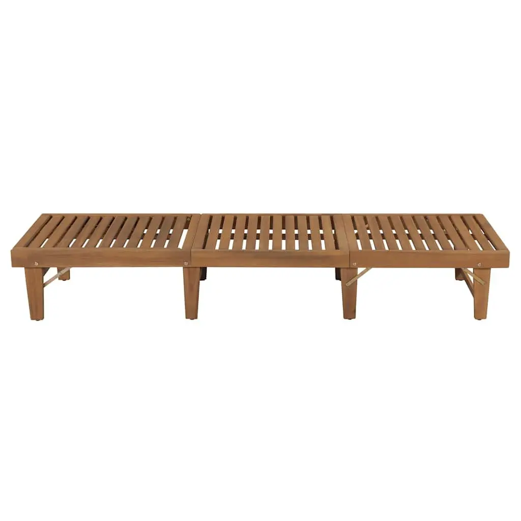 Folding Wooden Lounger Garden Bed Blue Outdoor Adjustable Backrest