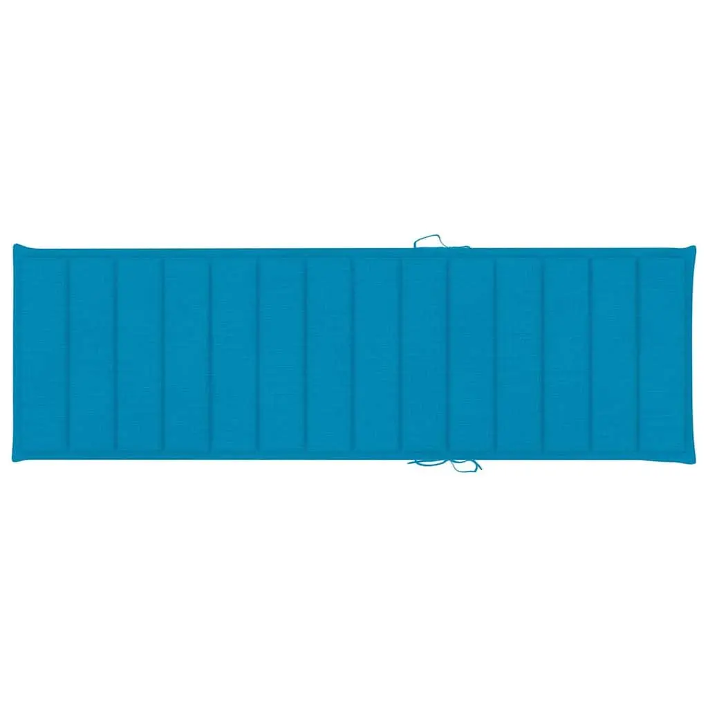 Folding Wooden Lounger Garden Bed Blue Outdoor Adjustable Backrest