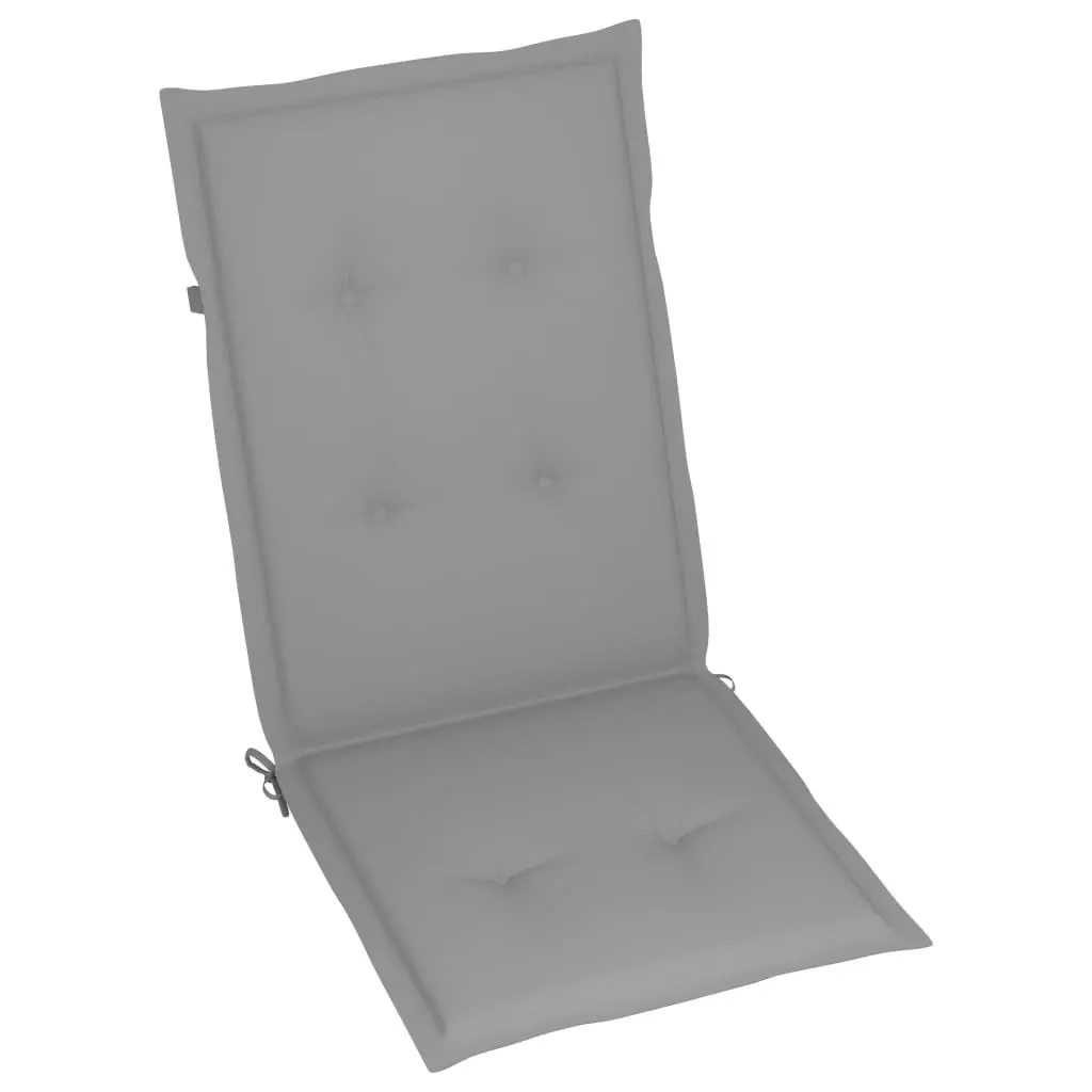 3 Piece Outdoor Armchair Set Adjustable Backrest Cushions Solid Wood Grey Wash