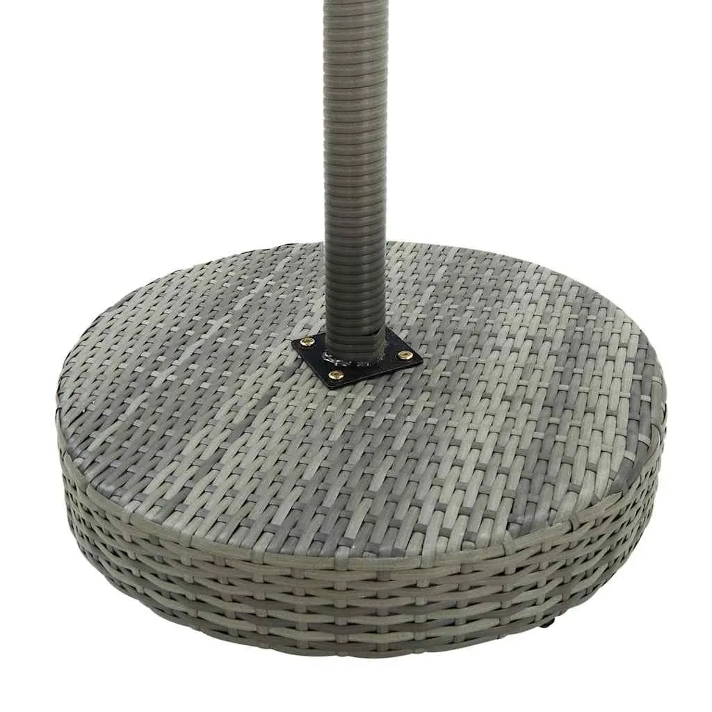 3 Piece Garden Bar Set Steel Frame Poly Rattan Bar Table and Stools Grey