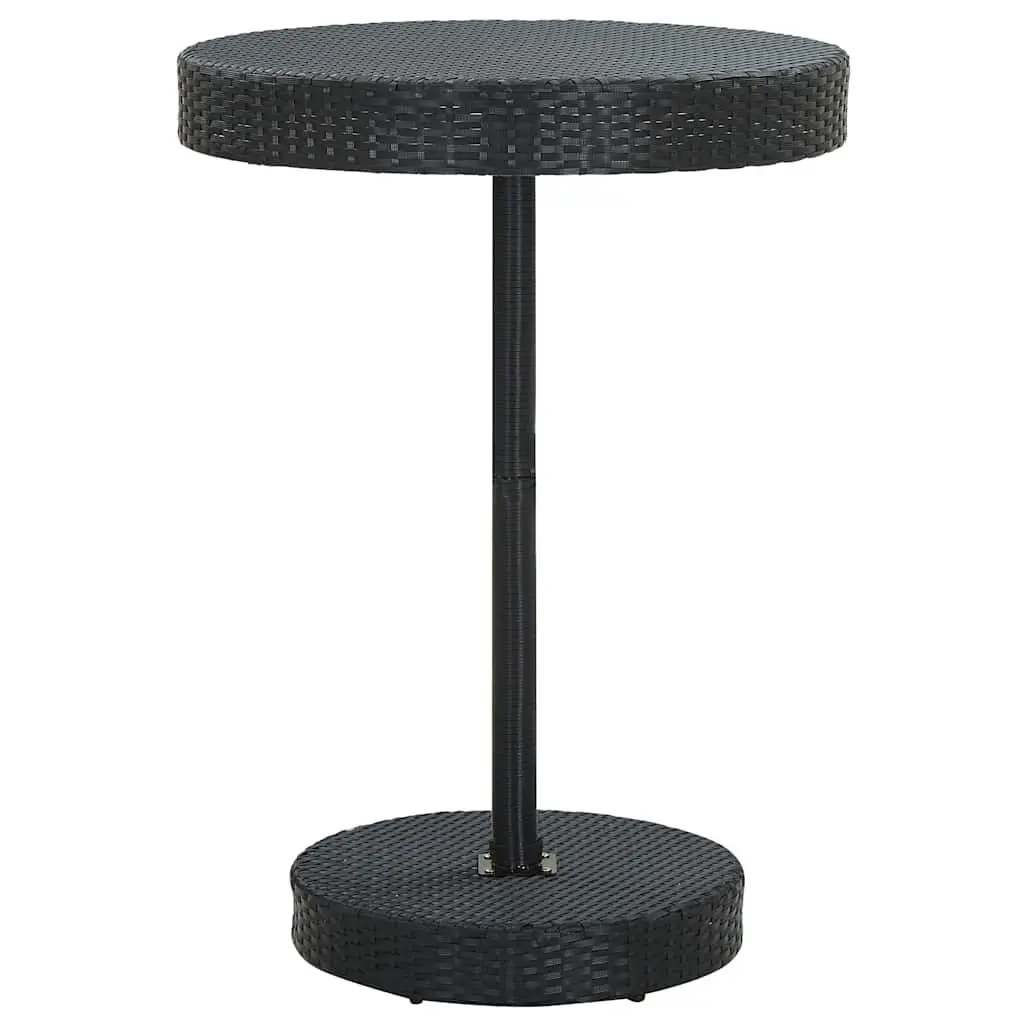 5 Piece Garden Bar Set Poly Rattan Outdoor Bar Table Stools Black