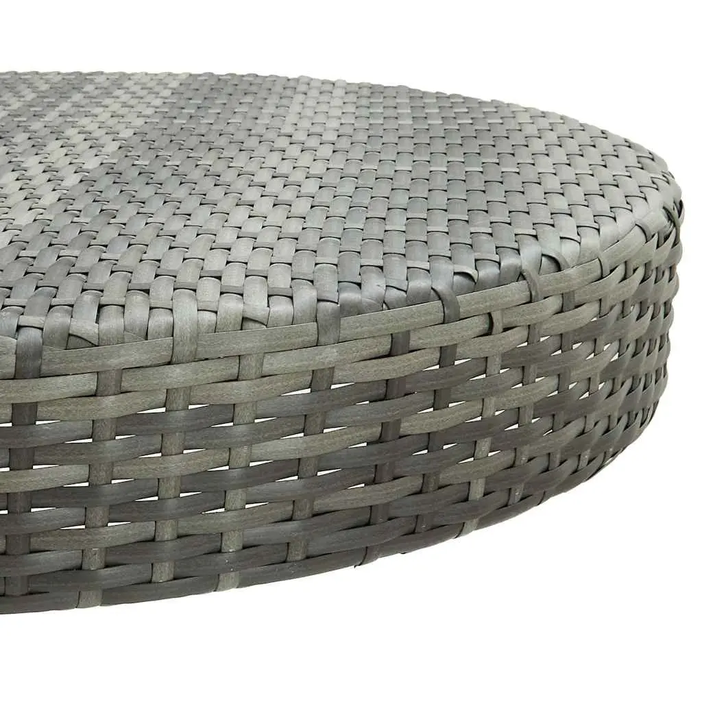 5 Piece Outdoor Bar Set Grey Poly Rattan Stools Table with Cushions Powder-Coated Steel Frame