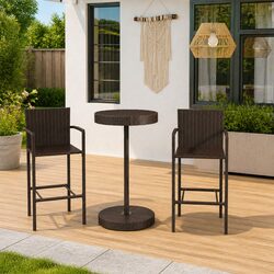 Versatile 3 Piece Outdoor Bar Set for Entertaining