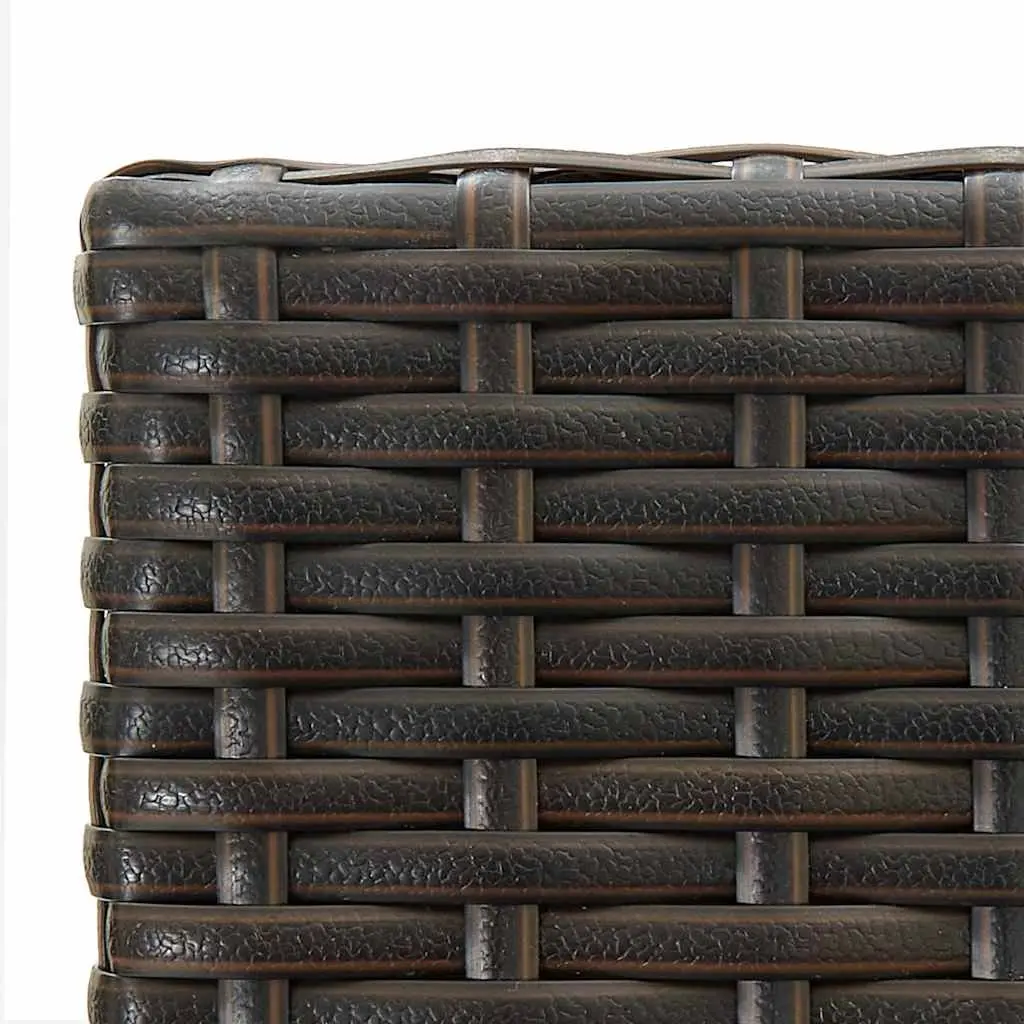 3 Piece Garden Bar Set Powder Coated Steel Brown Poly Rattan Outdoor Bar Table Stools