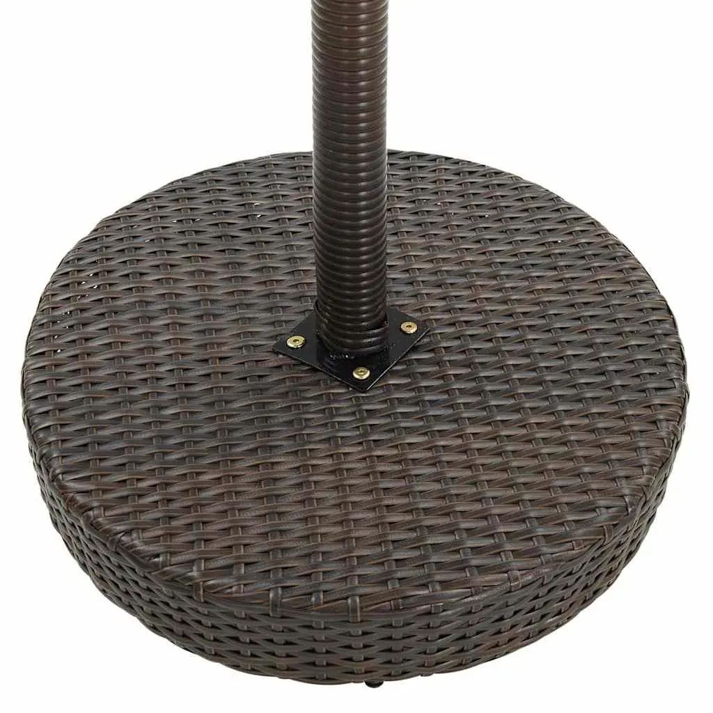 3 Piece Garden Bar Set Powder Coated Steel Brown Poly Rattan Outdoor Bar Table Stools