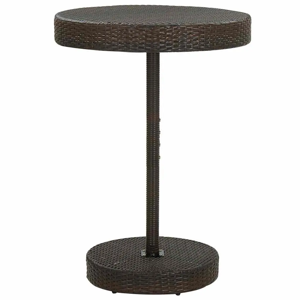 Garden Bar Set Poly Rattan Outdoor Bar Table and Stools 5 Piece Brown