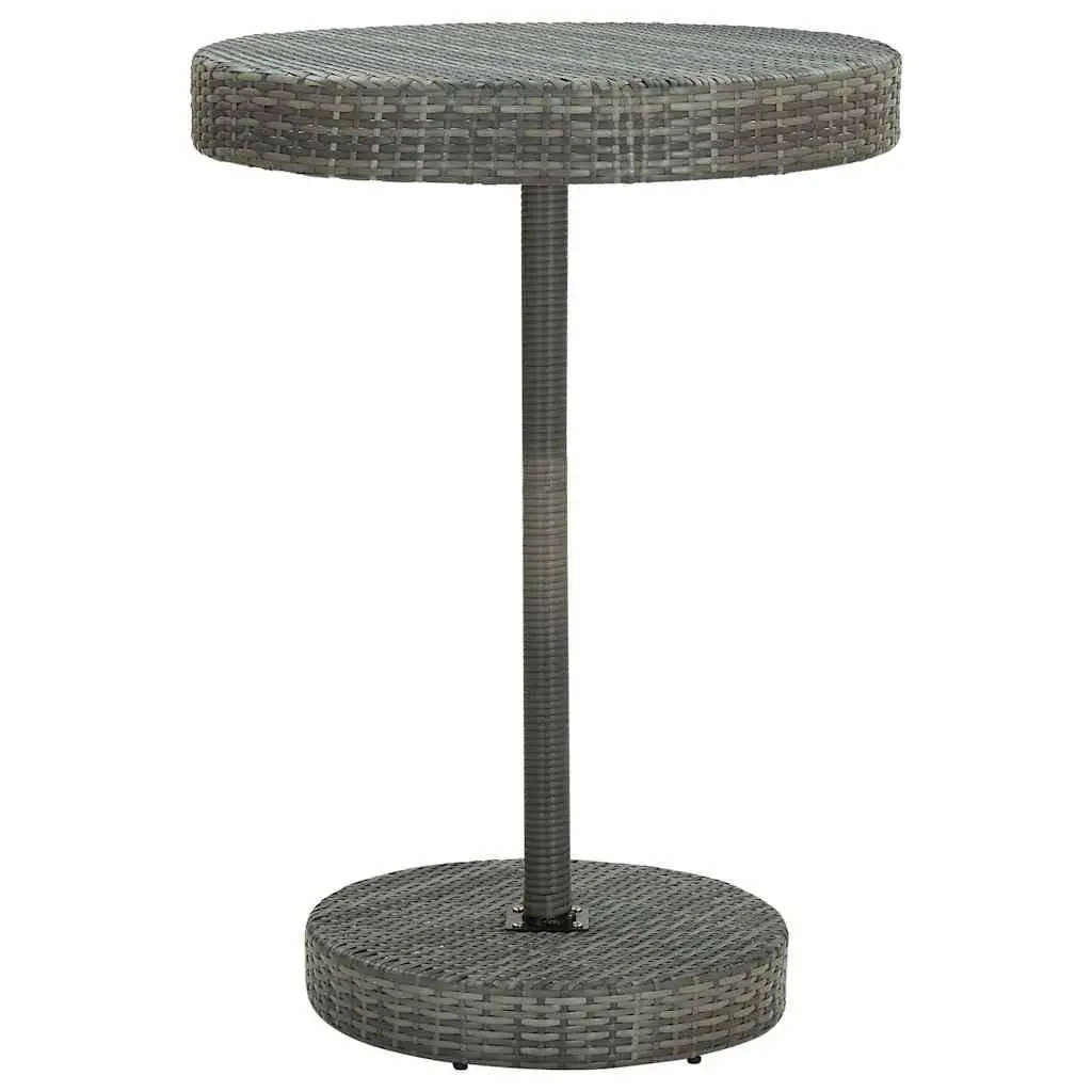 5 Piece Garden Bar Set Outdoor Poly Rattan Table Stools Grey