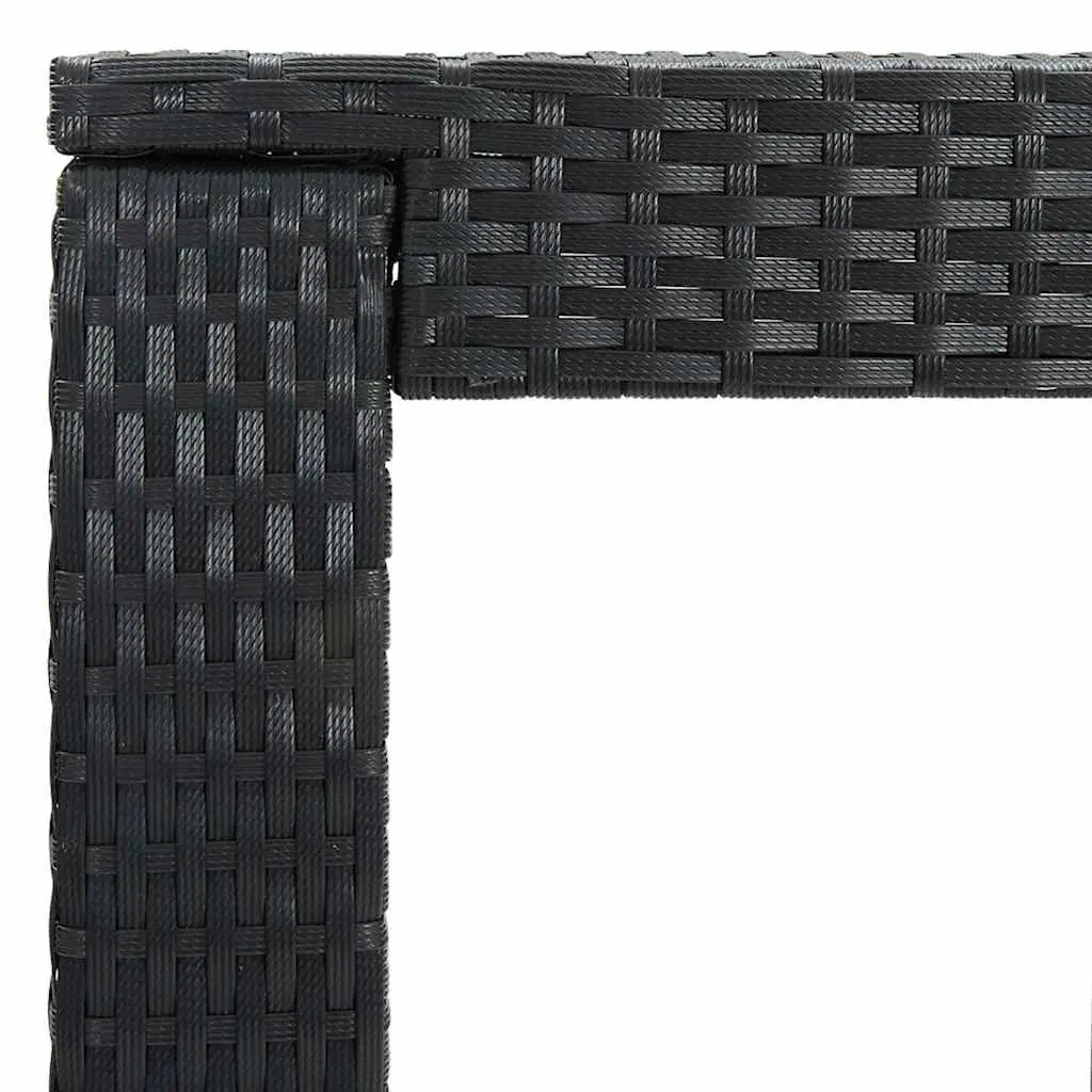 3 Piece Outdoor Bar Set Poly Rattan Bar Table Stools Black