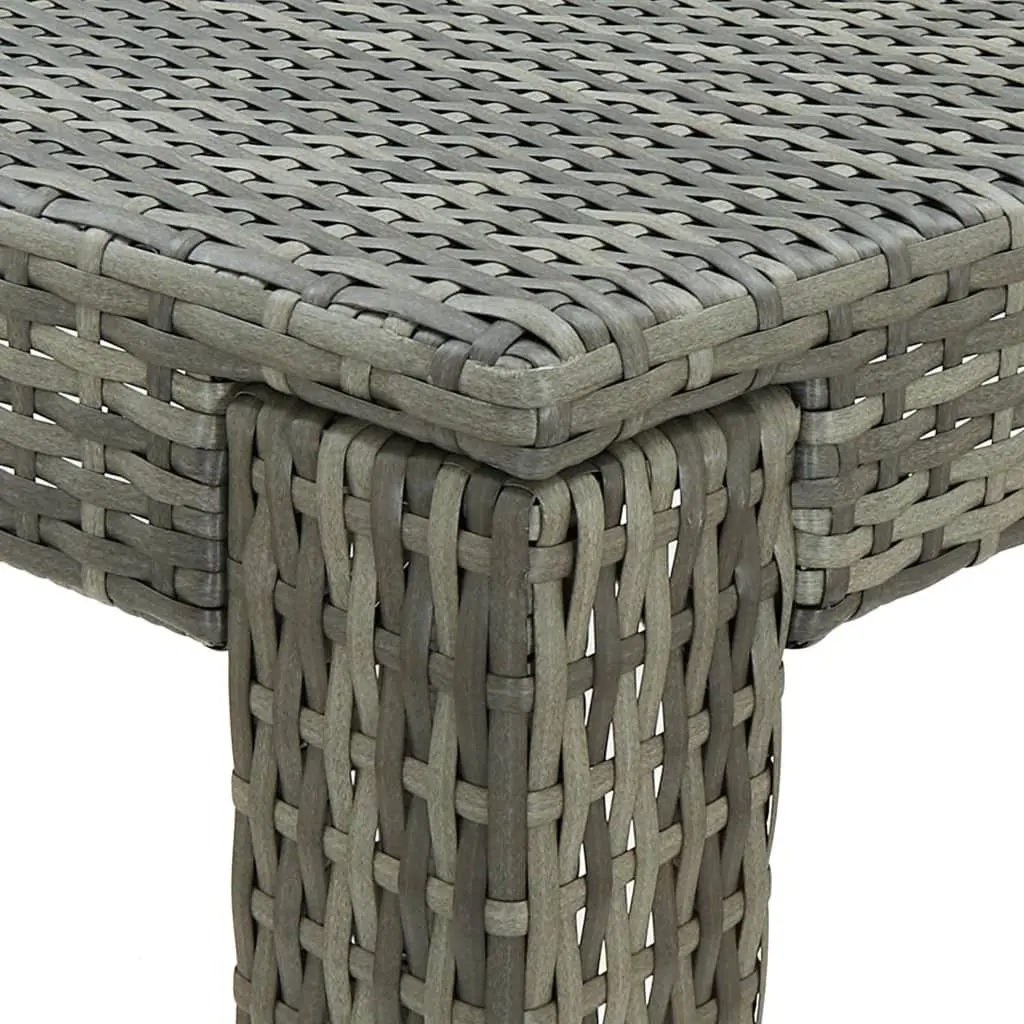 5 Piece Grey Garden Bar Set Outdoor Furniture Poly Rattan Table and Stools with Cushions for Patio Enjoyment