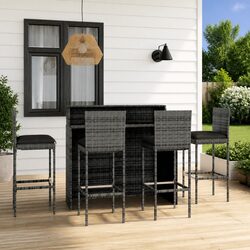 Versatile 5 Piece Grey Bar Set for Outdoor Use
