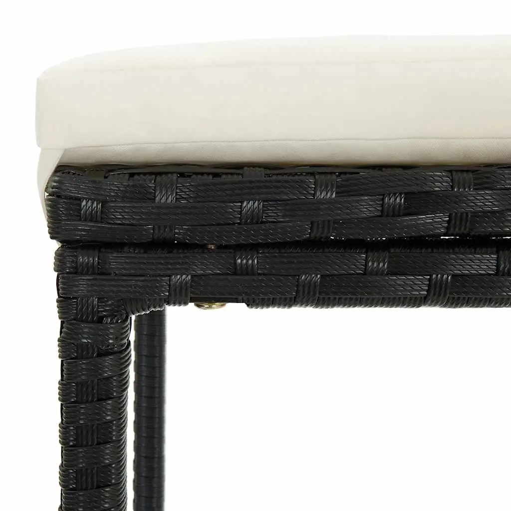 Outdoor Patio Furniture Set 16 Pieces Lightweight Weather-resistant PE Rattan with Cushions Black