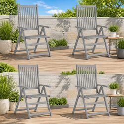 Versatile Reclining Chair Set of 4 for Outdoor Spaces