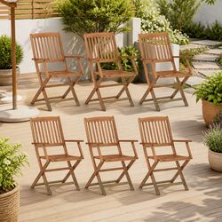 6 Piece Folding Garden Chairs for Patios and Gardens