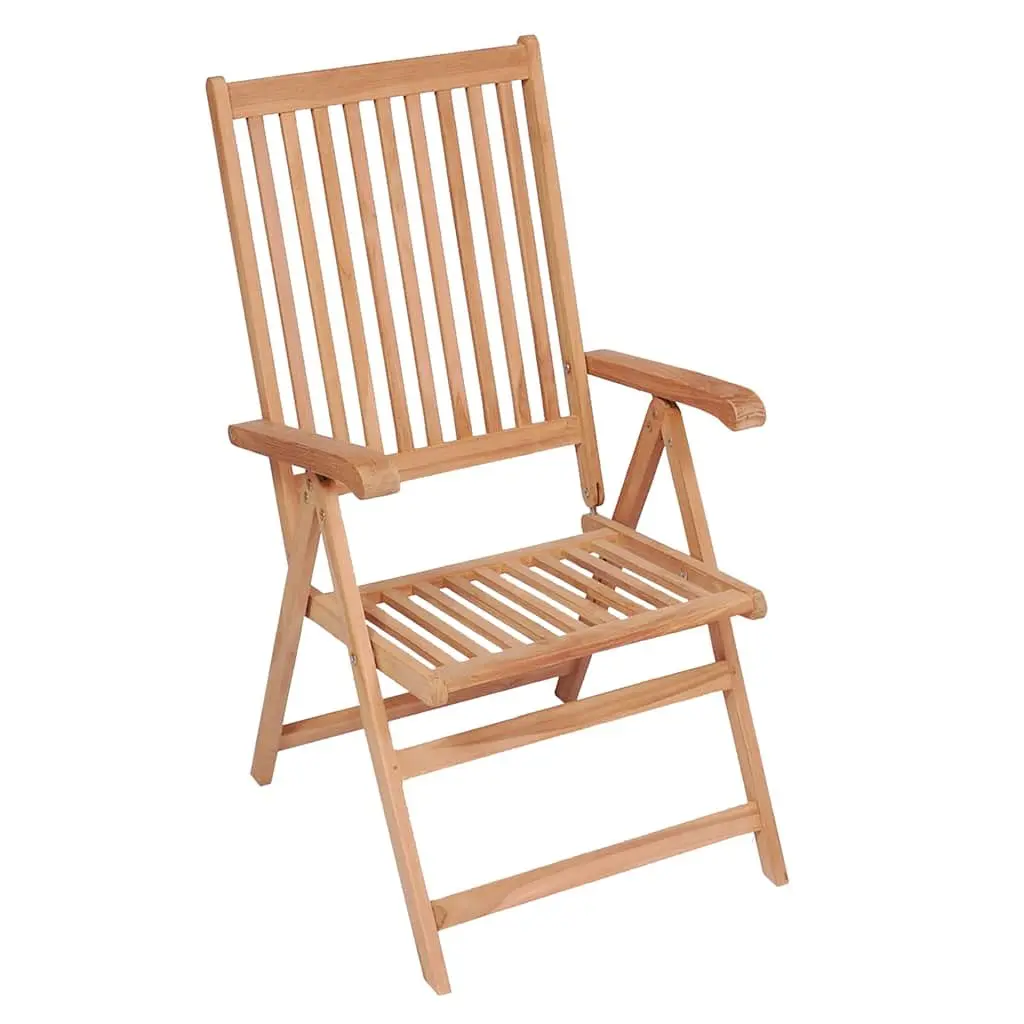 Reclining Wooden Garden Chairs 6 Piece Folding Teak Brown